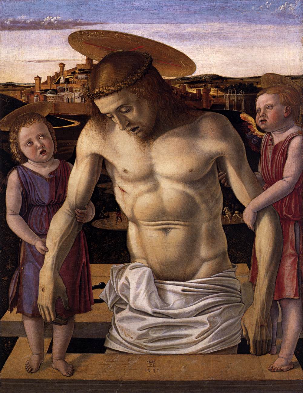 Giovanni Bellini, The Dead Christ supported by Two Angels, about 1465-70.
© Copyright The National Gallery, London 2019